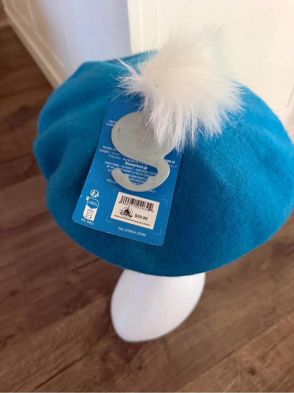 Disney Donald Duck Beret Hat 90th Anniversary Blue Disneyland Parks White New